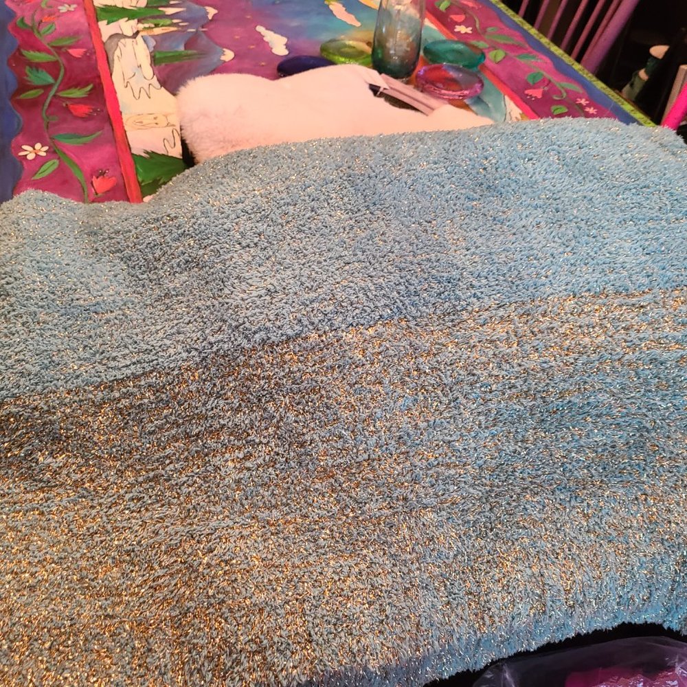 Anthropologie Day Dream Throw Blanket - Aqua Green